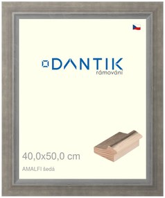 DANTIK rám na obraz 40x50 | AMALFI šedá (Sklo Čiré)