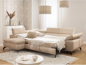 Béžová ženilková rohová pohovka (ľavý roh/do L) Marbeya – Ropez