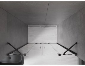 Mexen Velar Duo, posuvné dvere do otvoru 150x200 cm, 8mm číre sklo, čierna matná, 871-150-000-02-70