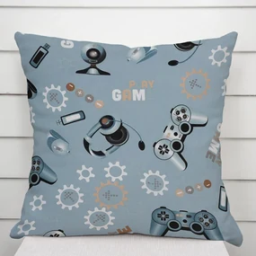 Biante Detská bavlnená obliečka na vankúš Sandra SA-588 Play Game na modrom 50 x 70 cm