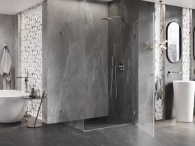 Mexen Lunar-B pravostranný výklopný sprchový kút 95 x 90 cm, číre sklo, brúsená oceľ, 832-095-090-97-00-P