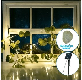 Aigostar - LED Solárna reťaz 110xLED/4m IP65 300 mAh teplá biela eukalyptus