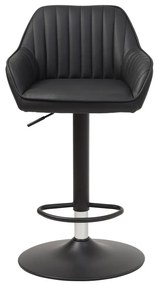 Čierna barová stolička s nastaviteľnou výškou z imitácie kože Brooks – Unique Furniture