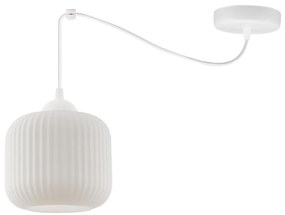Závesné svietidlo Riffle Spider, 1x biele sklenené tienidlo, w