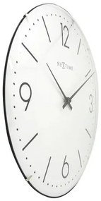 Nástenné hodiny NeXtime Basic Dome biele Ø 35 cm