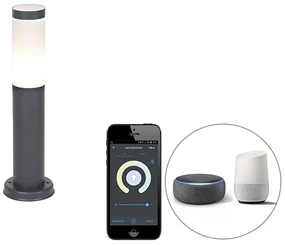 Inteligentné vonkajšie svietidlo stĺpové antracitové 45 cm vrátane Wifi P45 - Rox