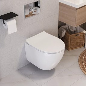 Súprava závesnej WC misy REA CARLO FLAT Mini Rimless + závesného Bidetu REA CARLO Mini