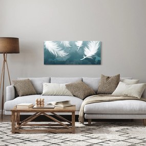 Obraz - Biela pierka (120x50 cm)