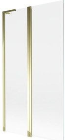 Mexen Mist L, 2-krídlová vaňová zástena 100 x 150 cm, číre sklo, zlatý lesklý profil, 8A9L-100-011-50-00