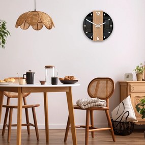 Bambusové nástěnné hodiny Primo 30 cm hnědé/černé