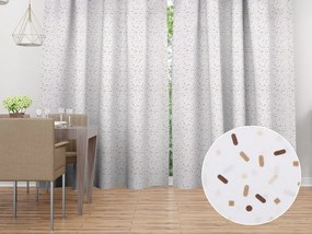 Biante Bavlnený záves Sandra SA-396 Hnedo-béžové konfety na bielom 150x200 cm