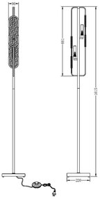 Maytoni MOD099FL-02G - Stojacia lampa MARMO 2xG9/40W/230V