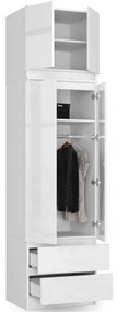 Skriňa s nadstavcom S 60 cm 2D 2SZ CLP biela / biela, lesk