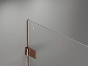 Mexen Lunar-B, sklápací sprchový kút ľavý 95 x 80 cm, 8mm číre sklo, profil medená matná, 832-095-080-65-00-L