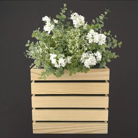 AMADEA Kvetináč s dreveným obalom, priemer 27,5x27,5x26 cm, drevený kvetináč