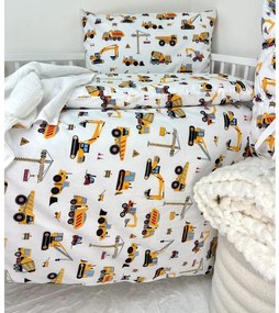 Detské obliečky do postieľky NÁKLADNÉ VOZIDLÁ – 100 % bavlna, 100×135 + 40×60 cm, zips