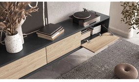 TV stolík Fiora 38 (antracit + dub olejovaný). Vlastná spoľahlivá doprava až k Vám domov. 1066461