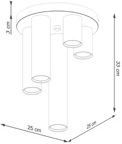 Stropné svietidlo Lagos, 5x biele kovové tienidlo