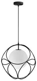 Toolight, stropné svietidlo 1xE27 APP1019-1CP, čierna-biela, OSW-07558