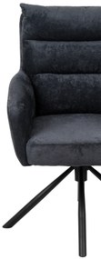 Noela Otočná jedálenská stolička látková ENZO tmavo šedá