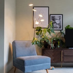 Stojaca lampa z ocele vrátane LED s dotykovým stmievačom - Sixties Trento