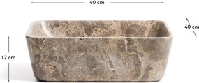 Sivé kamenné umývadlo 40x40 cm Darnen – Kave Home