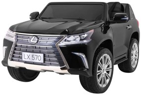 RAMIZ ELEKTRICKÉ AUTÍČKO  LEXUS LX570 - LAKOVANÉ - ČIERNE - 4 x 45W - 2 x12V 7Ah - 2023