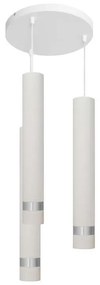 LED Luster na lanku TUBA 3xGU10/4,8W/230V biela/lesklý chróm