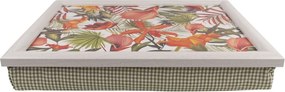 Podnos na nohy s motívom kvetín Flowers white - 43*33*7cm