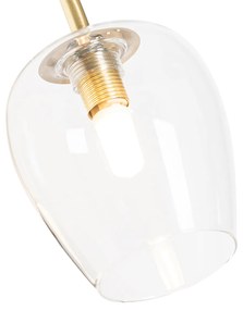 Klasická zlatá nástenná lampa so sklom - Elien