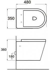 Závěsný WC set MEXEN RICO 35 cm s prkénkem bílý