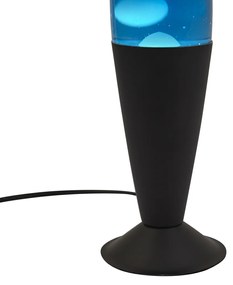 Lávová lampa modrá s bielym voskom vrátane LED - Molten Lava