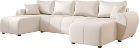 Rozkladacia sedacia súprava do U SEVIO 311x145 cm, krémová + 2 vankúšiky ZDARMA