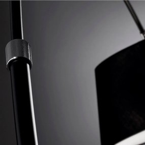 Čierna stojacia lampa s textilným tienidlom (výška 189 cm) May – Kave Home