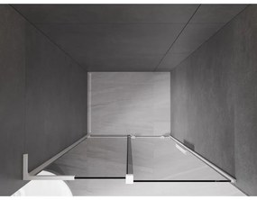 Mexen Velar L, posuvné sprchové dvere do otvoru 100 cm, 8mm šedé sklo, biela matná, 871-100-003-41-20