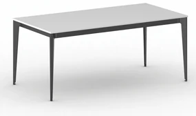 Rokovací kancelársky stôl PRIMO ACTION, 180x90 cm, čierna podnož, biela