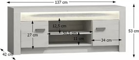 TV stolík Infinity 9 - jaseň biely