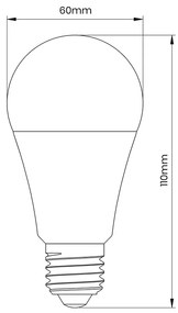 LED žiarovka E27 teplá 3000k 9w 820 lm pohybový senzor a senzor súmraku