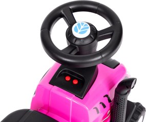 MULTISTORE Jazdítko traktor New Holland s príveskom, interaktívny volant so zvukmi, ružové 12m+