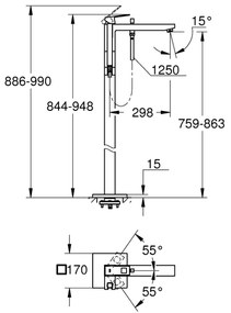 GROHE 23672001 - Vaňová batéria EUROCUBE 298 mm lesklý chróm