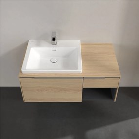 VILLEROY &amp; BOCH Subway 3.0 závesná skrinka pod umývadlo (umývadlo vľavo), 2 zásuvky + regálový prvok, 1001 x 516 x 422,5 mm, Nordic Oak, C57200VJ