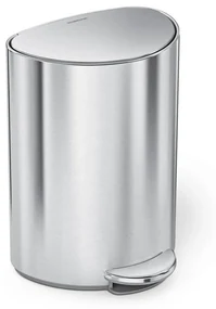 Simplehuman Pedálový odpadkový kôš 6 l, polokrúhly, matná nehrdz. oceľ, plast
