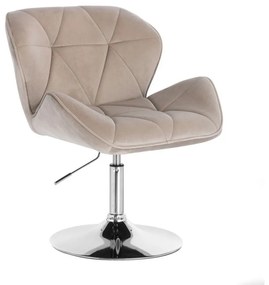 LuxuryForm DESIGN Stolička MILANO VELUR na striebornom tanieri - latte