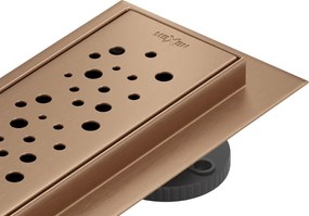 Mexen Flat 360° M12 rotačný lineárny odtok 50 cm, brúsená meď - 1C21050-40