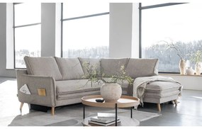 Béžová rozkladacia rohová pohovka (pravý roh) Charming Charlie – Miuform
