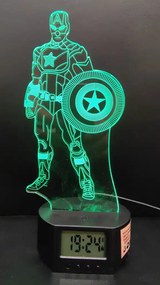 3Dmix 3DL-DRGB034 – 3D LED nočná lampa - Kapitán Amerika (Captain America) (Dual RGB)
