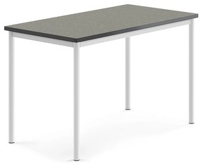 Stôl SONITUS, 1200x700x760 mm, linoleum - tmavošedá, biela