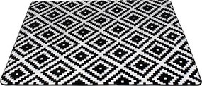 Penový koberec GEOMETRIC 120x160 cm - čierny/biely
