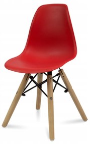 Kids Modern detská stolička s drevenými nohami Farba: červená