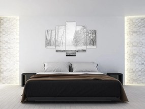 Obraz - Drevené mólo v zime (150x105 cm)
